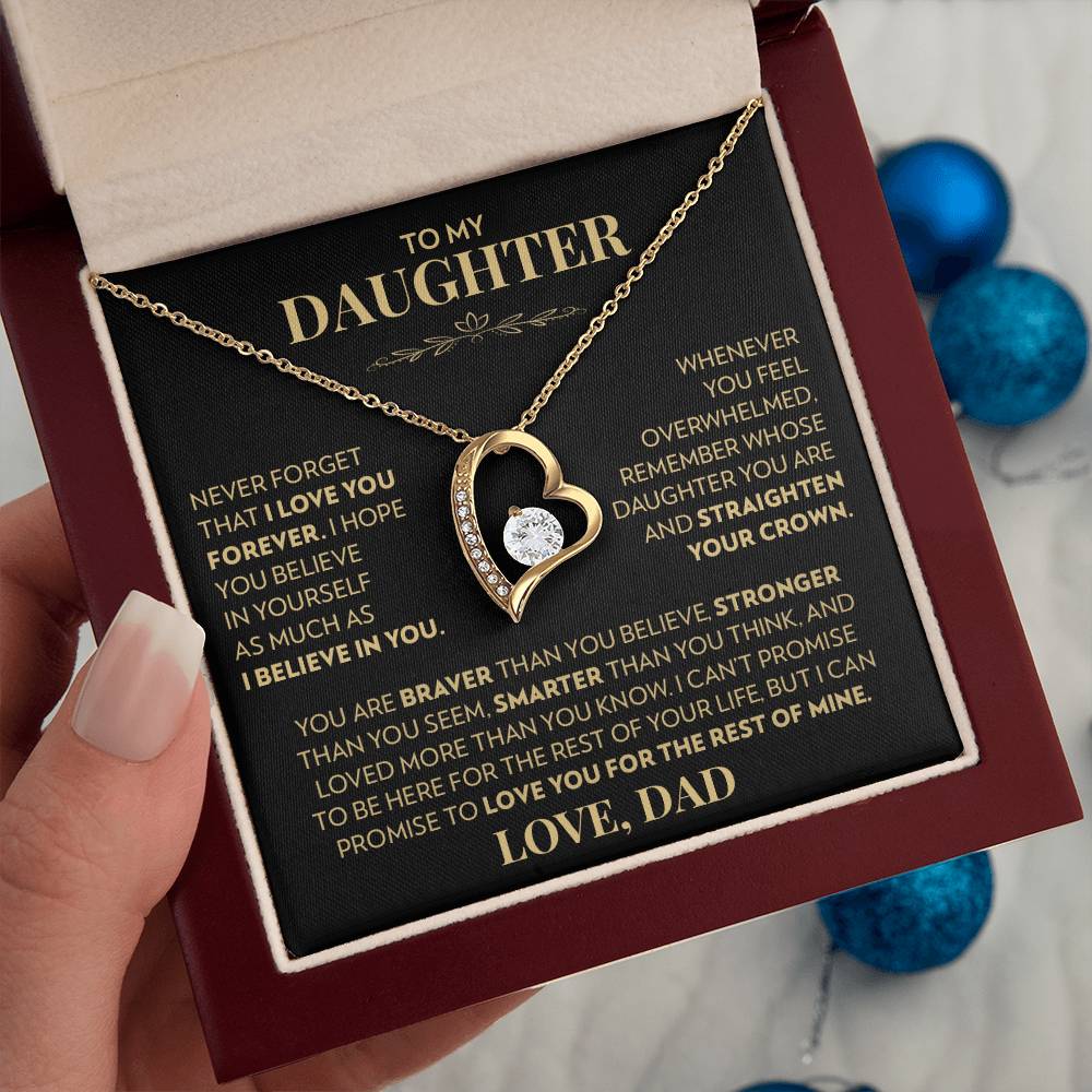 Dad to Daughter - Never Forget That I Love You - Forever Love Necklace