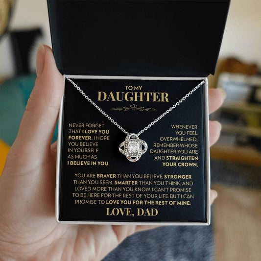 Dad to Daughter - Never Forget That I Love You - Love Knot Necklace