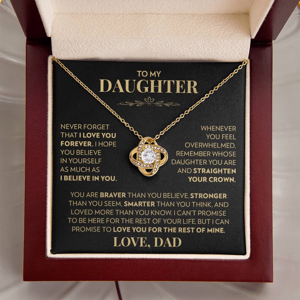Dad to Daughter - Never Forget That I Love You - Love Knot Necklace