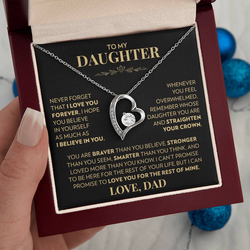 Dad to Daughter - Never Forget That I Love You - Forever Love Necklace