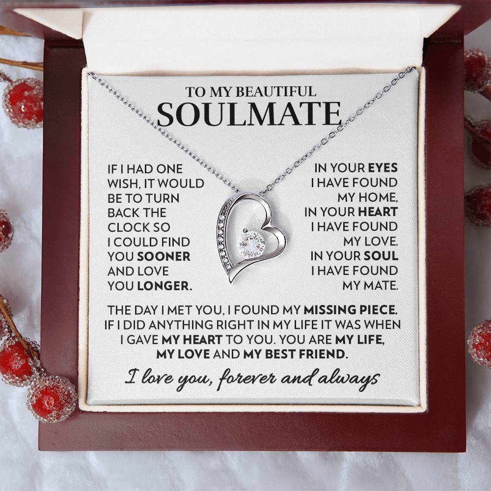 To My Soulmate - In Your Heart - Forever Love Necklace