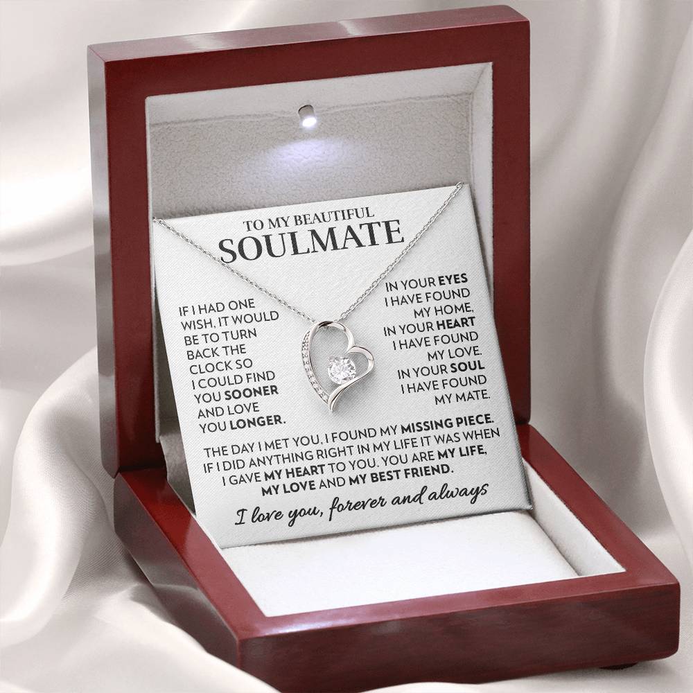 To My Soulmate - In Your Heart - Forever Love Necklace