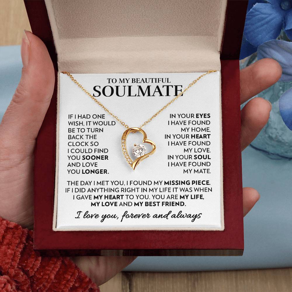 To My Soulmate - In Your Heart - Forever Love Necklace