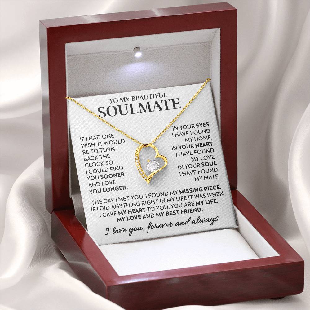 To My Soulmate - In Your Heart - Forever Love Necklace