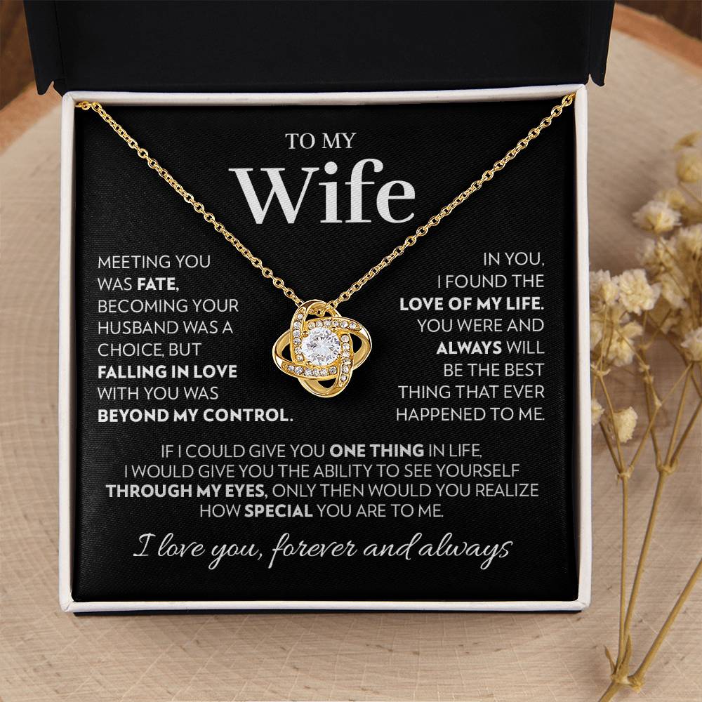 Wife - Love of My Life - Love Knot Necklace