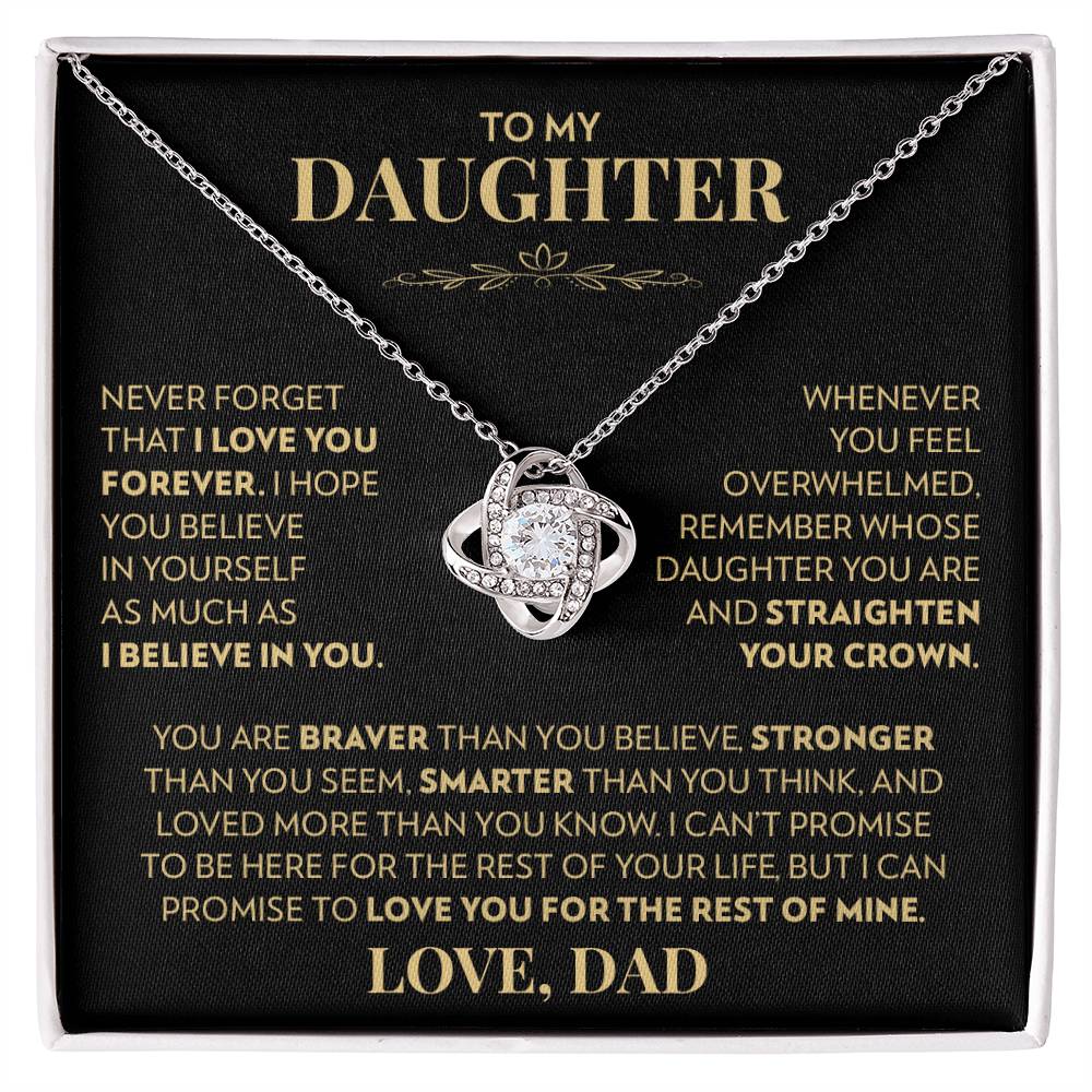 Dad to Daughter - Never Forget That I Love You - Love Knot Necklace