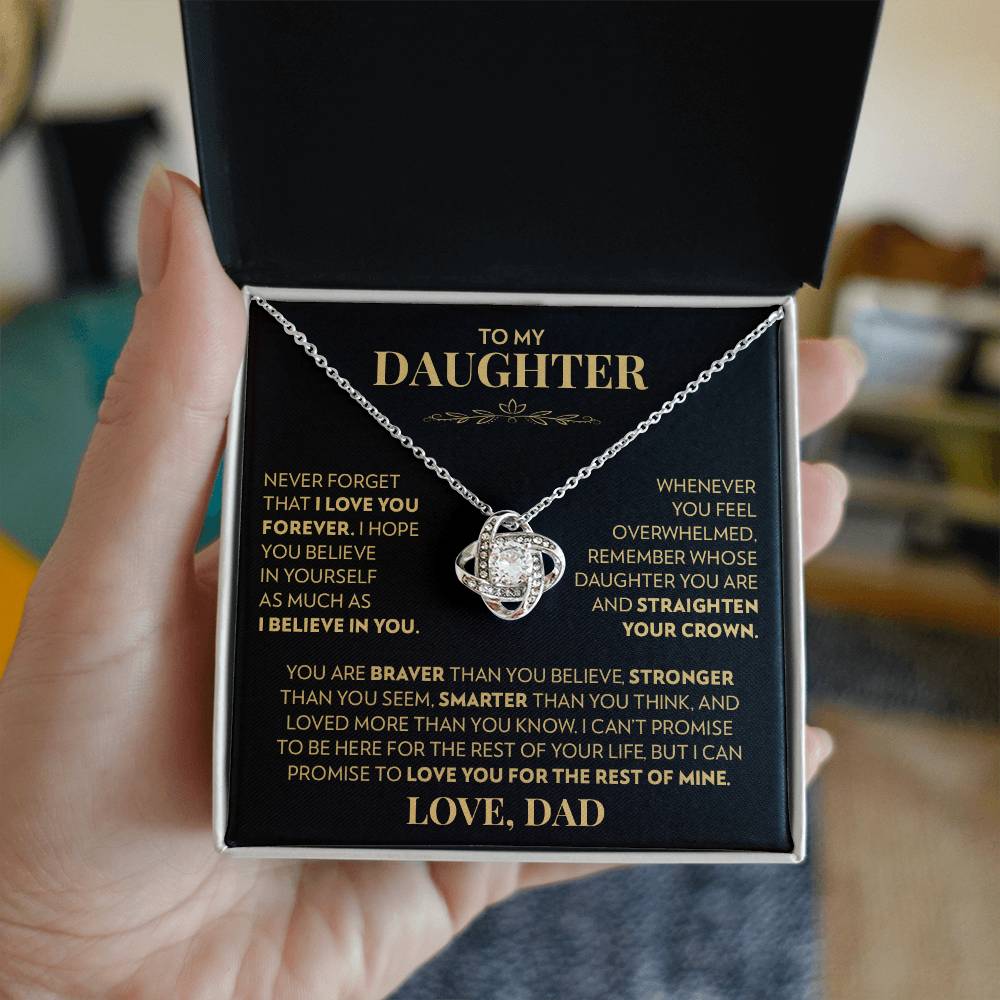 Dad to Daughter - Never Forget That I Love You - Love Knot Necklace