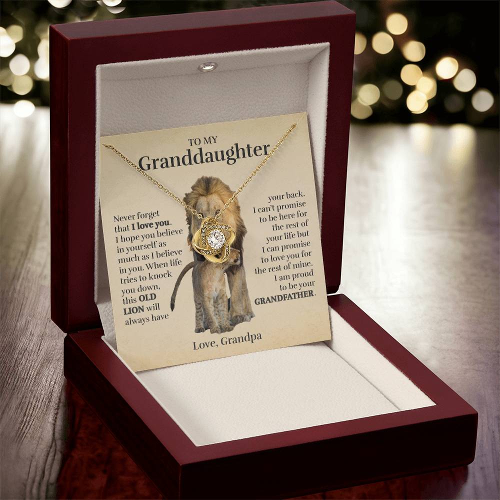 To My Granddaughter (From Grandpa) - Proud Old Lion - Love Knot
