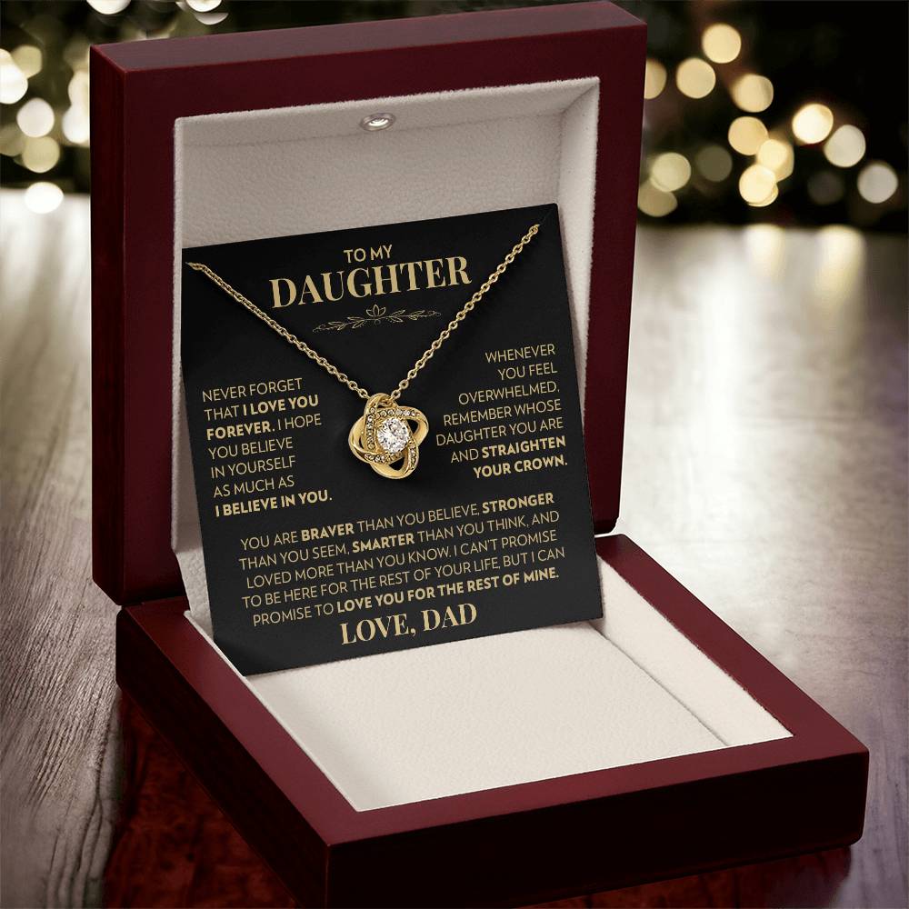 Dad to Daughter - Never Forget That I Love You - Love Knot Necklace