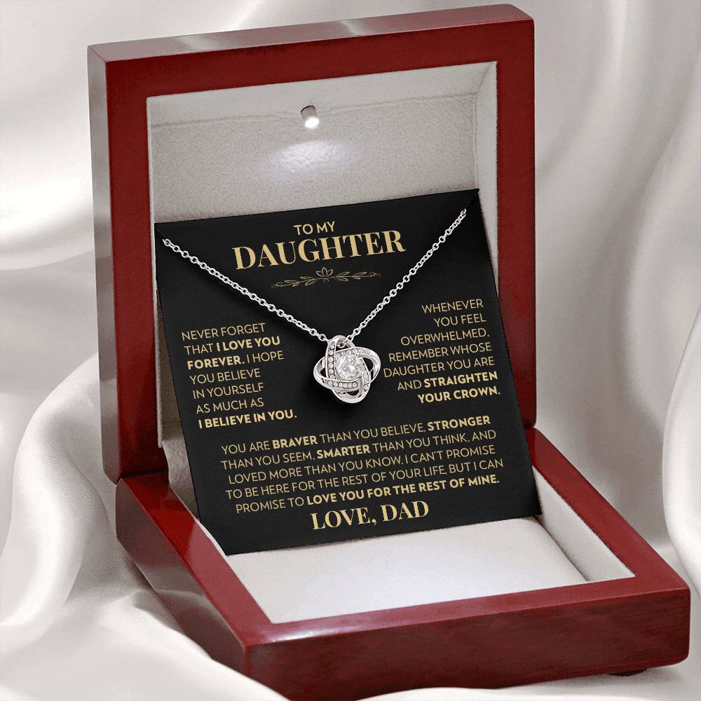Dad to Daughter - Never Forget That I Love You - Love Knot Necklace