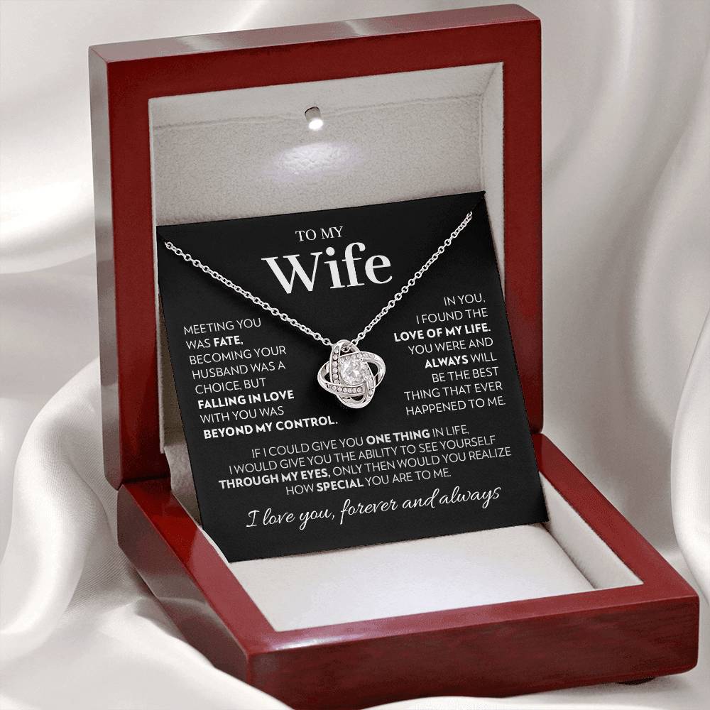 Wife - Love of My Life - Love Knot Necklace