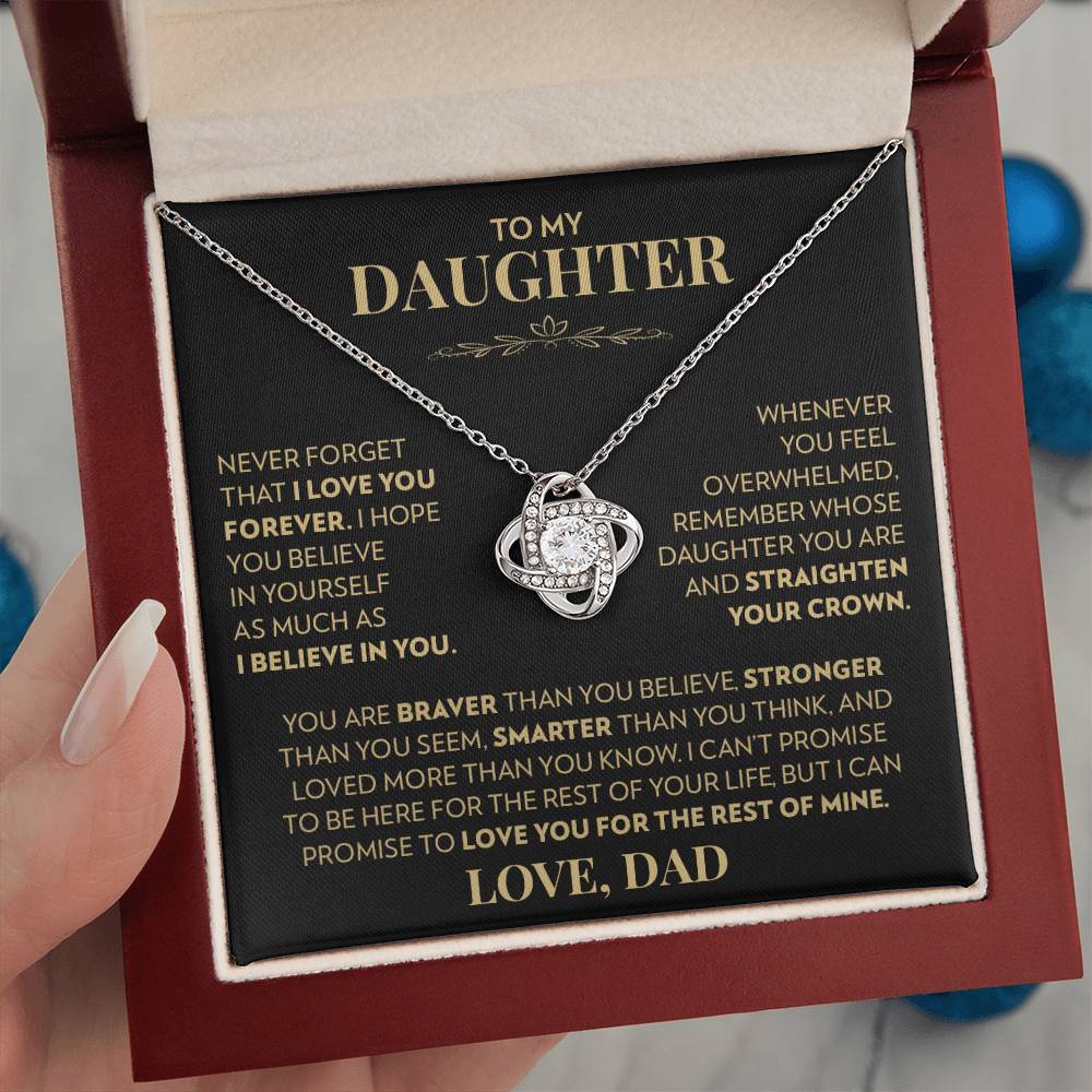 Dad to Daughter - Never Forget That I Love You - Love Knot Necklace