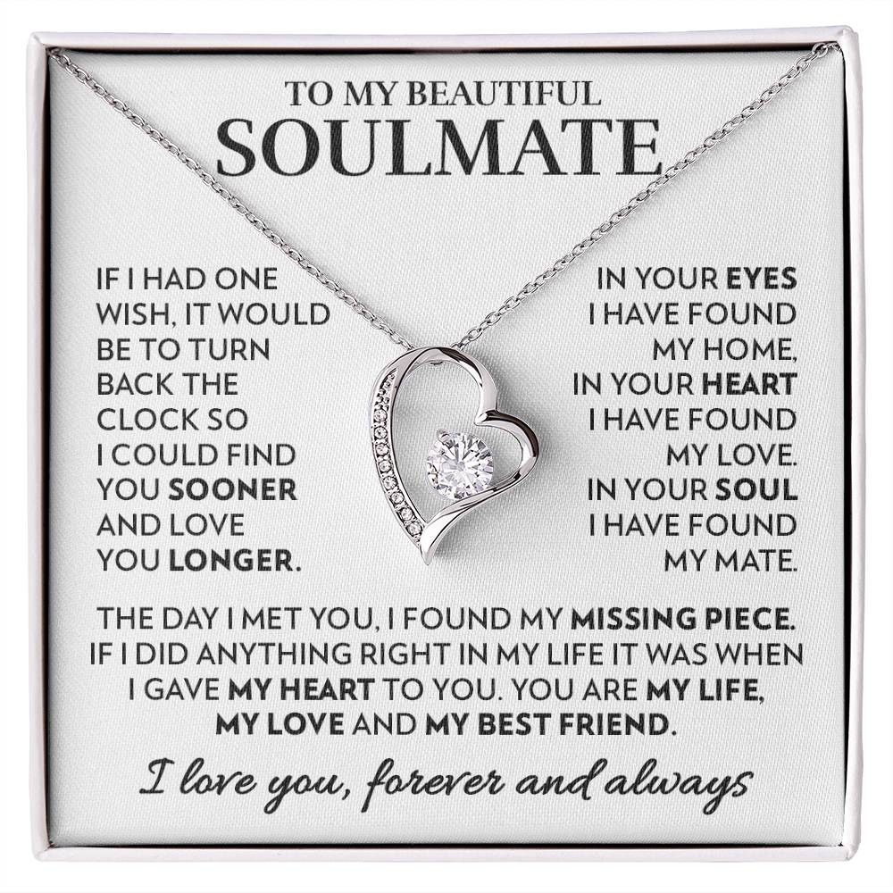 To My Soulmate - In Your Heart - Forever Love Necklace