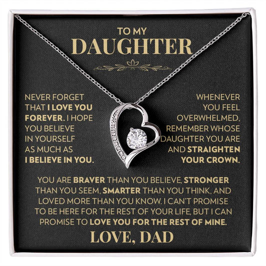 Dad to Daughter - Never Forget That I Love You - Forever Love Necklace
