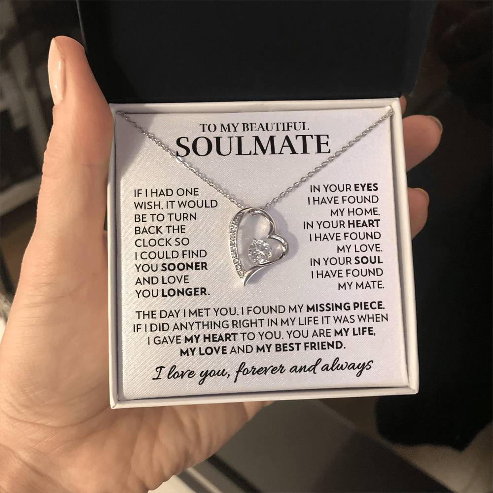 To My Soulmate - In Your Heart - Forever Love Necklace