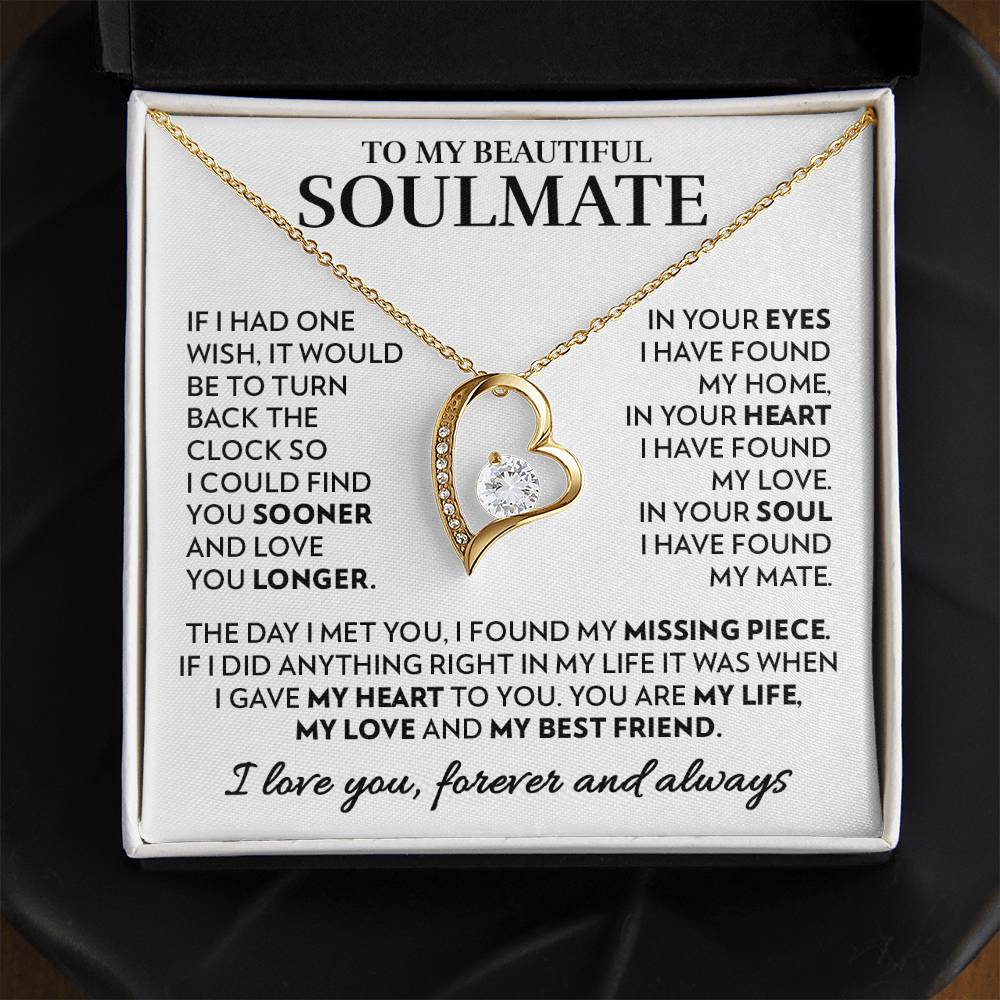 To My Soulmate - In Your Heart - Forever Love Necklace