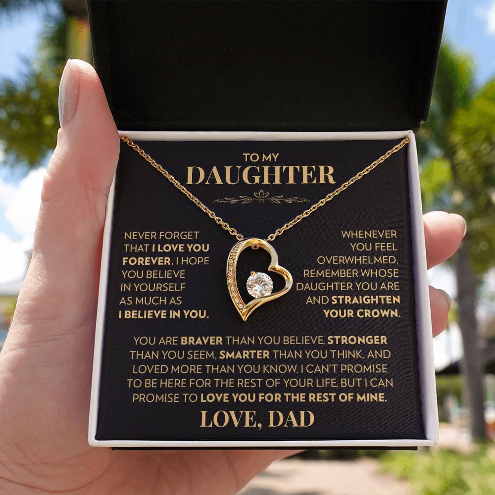 Dad to Daughter - Never Forget That I Love You - Forever Love Necklace