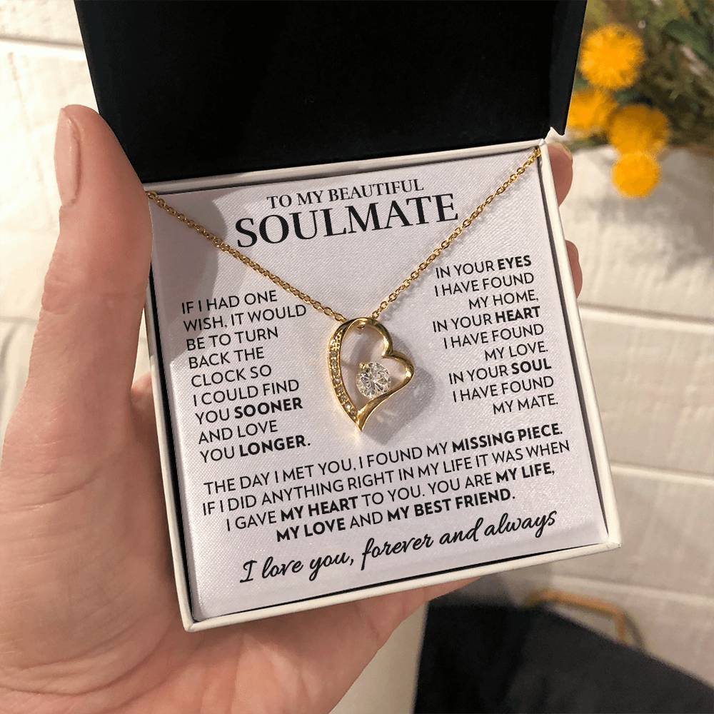 To My Soulmate - In Your Heart - Forever Love Necklace