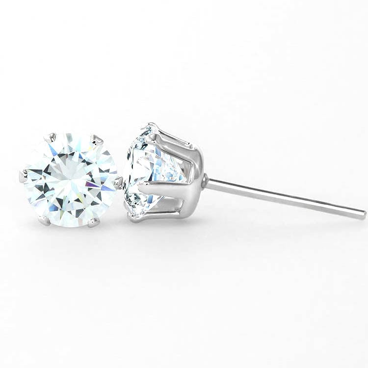 Cubic Zirconia Earrings - 14K White Gold Finish (set of 2)