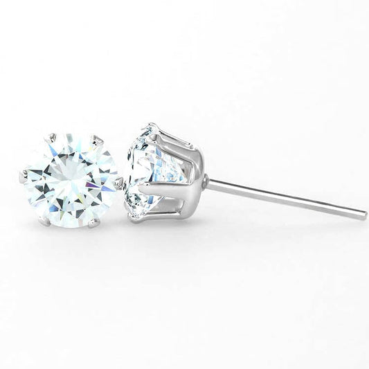 Cubic Zirconia Earrings - 14K White Gold Finish (set of 2)